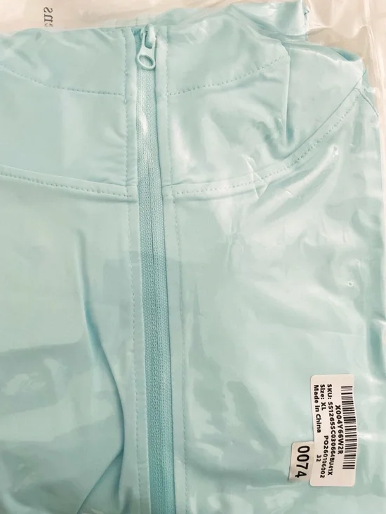 SESE CODE Aqua Light Blue Zip Up Hoodie Lightweight Eye Mask XL - Picture 11 of 11